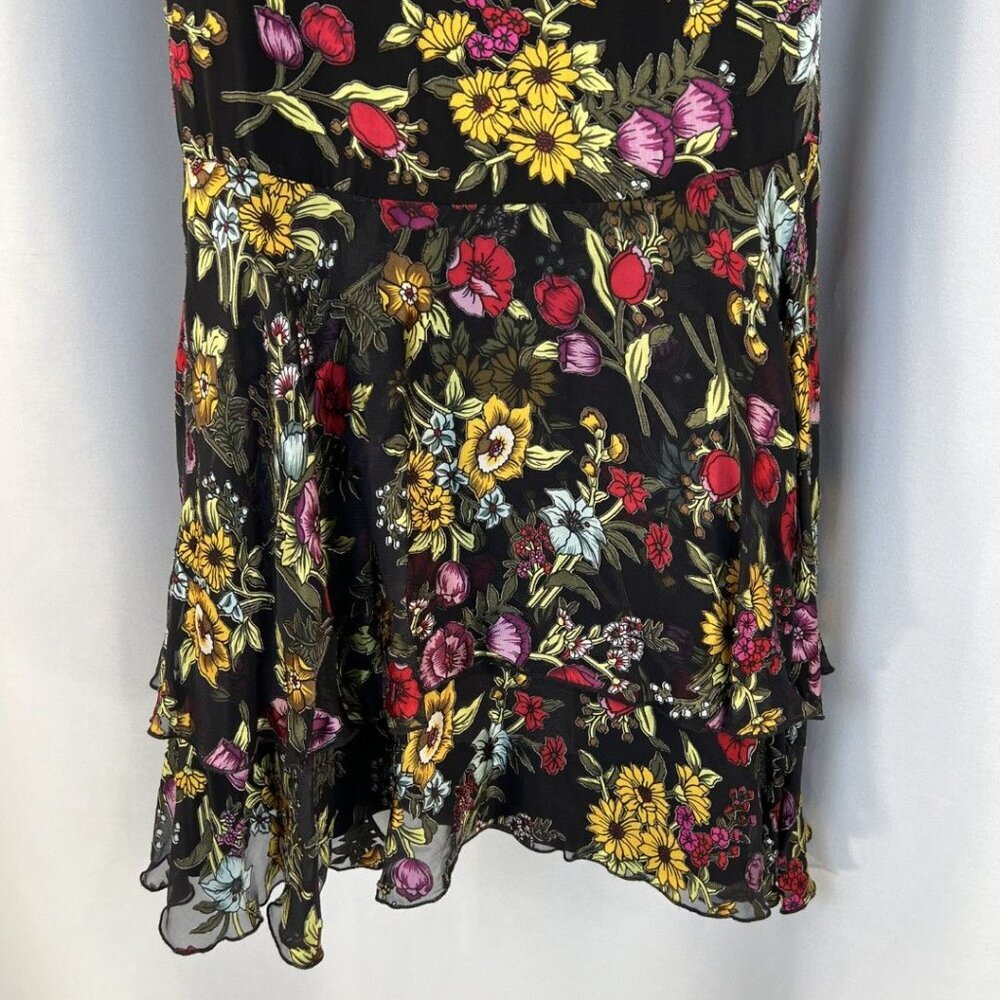 NEW Alice + Olivia Moore Western Floral Tie Neck Layered Dress $440 - Picture 8 of 13